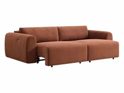 Vente-unique Sofá Relax|Sofá de 4 plazas con asiento deslizante eléctrico de pana PASTARO