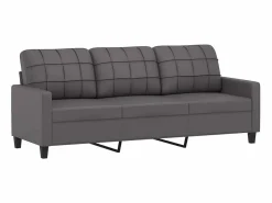 Clicnbuy Sofás De Piel Sintética|Sofá de 3 plazas con cojines cuero sintético 180 cm