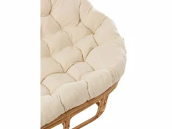 Sofá de 2 plazas con cojines de ratán natural y blanco Arni^Les Tendances Sale
