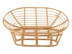 Sofá de 2 plazas con cojines de ratán natural y blanco Arni^Les Tendances Sale