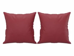 Clicnbuy Sofá de 2 plazas con cojines cuero sintético tinto 140 cm Rojo Outlet