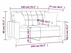 Clicnbuy Sofá de 2 plazas con cojines cuero sintético tinto 140 cm Rojo Outlet
