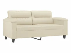 Sofá de 2 plazas con cojines cuero sintético color 140 cm ES550332 Crema Outlet