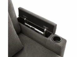 Hauss Spole Sofá de 3 plazas con reposapiés, puerto USB y 2 cojines - Pana - oscuro Gris Sale