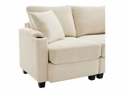 Hauss Spole Sofás Chesterfield|Sofá de 3 plazas con reposapiés, puerto USB y 2 cojines - Pana -