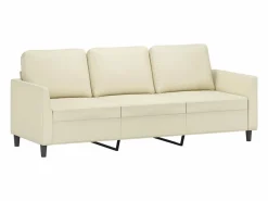 Sofá de 3 plazas con taburete cuero sintético 180 cm^Clicnbuy Sale