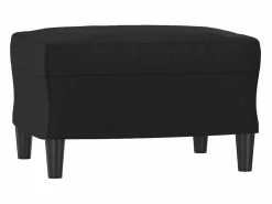 Clicnbuy Sofá de 3 plazas con taburete cuero sintético 180 cm Negro Online