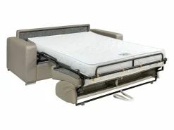 Sofá de 3 plazas convertible express de cuero . Cama 140 cm. Colchón 14 cm. CALITO^Vente-unique Online