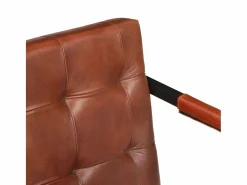 Sofá de 2 plazas cuero auténtico de cabra marrón^Clicnbuy Discount