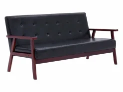 Sofá Vintage|Sofá de 3 plazas cuero sintético PWFG80661