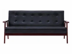 Sofá Vintage|Sofá de 3 plazas cuero sintético PWFG80661