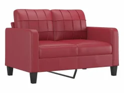 Sofá de 2 plazas de cuero sintético vino 120 cm^vidaxl Sale