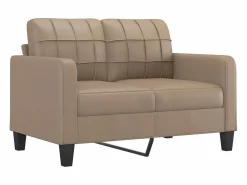 vidaxl Sofá De Piel|Sofá de 2 plazas de cuero sintético color capuchino 120 cm