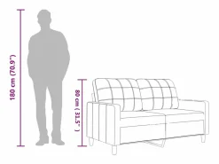 vidaxl Sofá De Piel|Sofá de 2 plazas de cuero sintético color capuchino 120 cm
