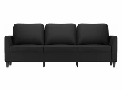 Clicnbuy Sofá de 3 plazas de cuero sintético 180 cm Negro