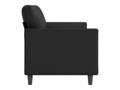 Clicnbuy Sofá de 3 plazas de cuero sintético 180 cm Negro