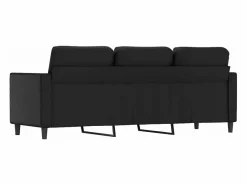 Clicnbuy Sofá de 3 plazas de cuero sintético 180 cm Negro