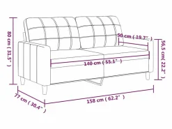 vidaxl Sofá De Piel|Sofá de 2 plazas de cuero sintético 140 cm