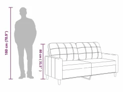 vidaxl Sofá De Piel|Sofá de 2 plazas de cuero sintético 140 cm