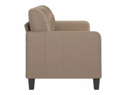 Clicnbuy Sofás De Piel Sintética|Sofá de 3 plazas de cuero sintético color capuchino 180 cm