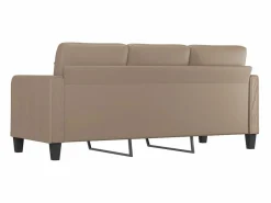 Clicnbuy Sofás De Piel Sintética|Sofá de 3 plazas de cuero sintético color capuchino 180 cm