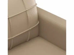 Clicnbuy Sofás De Piel Sintética|Sofá de 3 plazas de cuero sintético color capuchino 180 cm