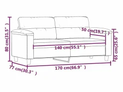 Clicnbuy Sofás De Piel Sintética|Sofá de 2 plazas de cuero sintético 140 cm