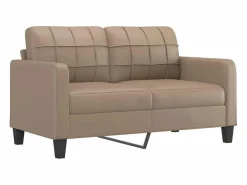 vidaxl Sofá De Piel|Sofá de 2 plazas de cuero sintético color capuchino 140 cm