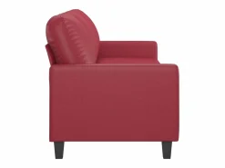 Clicnbuy Sofá de 3 plazas de cuero sintético vino 180 cm Rojo