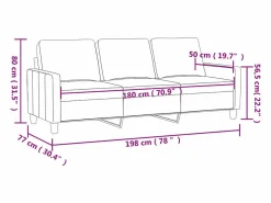 Clicnbuy Sofá de 3 plazas de cuero sintético vino 180 cm Rojo