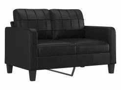 vidaxl Sofá de 2 plazas de cuero sintético 120 cm Negro Outlet