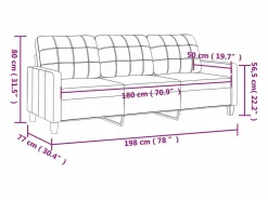 Sofá de 3 plazas de cuero sintético color 180 cm^Clicnbuy Hot