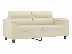 Clicnbuy Sofá de 2 plazas de cuero sintético color 140 cm Crema Outlet