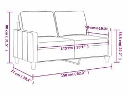 Clicnbuy Sofá de 2 plazas de cuero sintético color 140 cm Crema Clearance