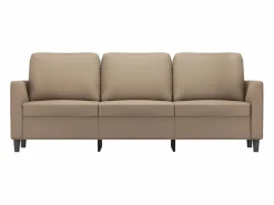 Clicnbuy Sofá de 3 plazas de cuero sintético color capuchino 180 cm Marru00f3n Best