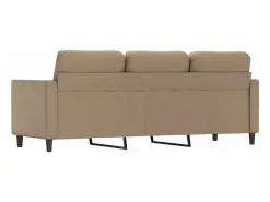 Clicnbuy Sofá de 3 plazas de cuero sintético color capuchino 180 cm Marru00f3n Best