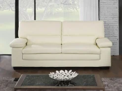 LINEA SOFA Sofá de 3 plazas de piel de búfalo atemporal MIMAS II Marfil Online