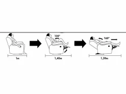 Vente-unique Sofá Relax|Sofá de 2 plazas de piel relax en color EVASION