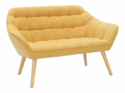 Vente-unique Sofá de 2 plazas de tela amarillo estilo escandinavo CASERTA Mostaza Sale
