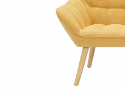Vente-unique Sofá de 2 plazas de tela amarillo estilo escandinavo CASERTA Mostaza Sale