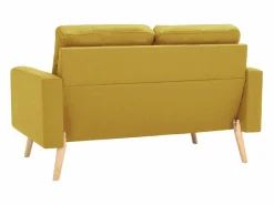 vidaxl Sofá de 2 plazas de tela Amarillo