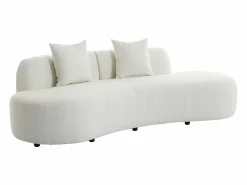 Vente-unique Sofá de 3 plazas de tela bouclé BASILIANA Blanco Discount