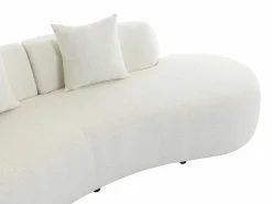 Vente-unique Sofá de 3 plazas de tela bouclé BASILIANA Blanco Discount