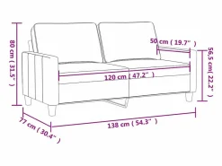 Clicnbuy Sofá de 2 plazas de tela color 120 cm Crema Hot