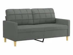 vidaxl Sofá de 2 plazas de tela oscuro 140 cm Gris Online