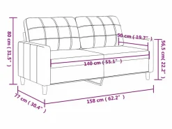vidaxl Sofá de 2 plazas de tela oscuro 140 cm Gris Online