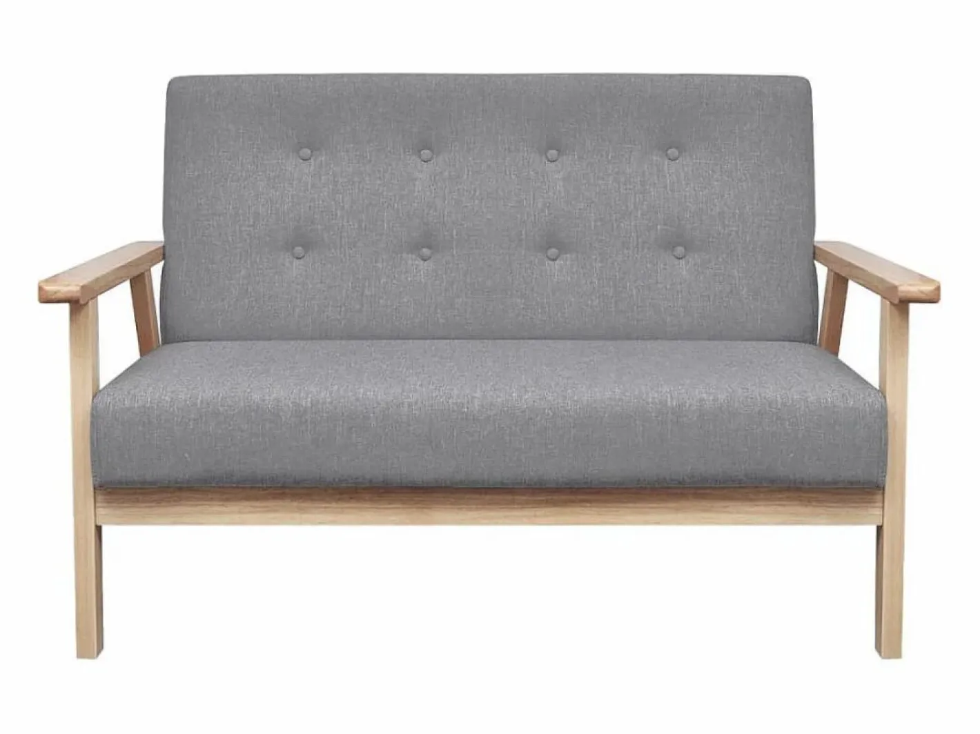 Clicnbuy Sofá Vintage|Sofá de 2 plazas de tela claro