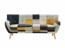 Vente-unique Sofá de 3 plazas de tela patchwork estilo escandinavo SERTI II Multicolor New