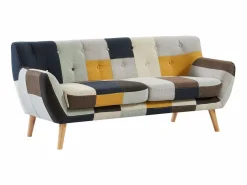 Vente-unique Sofá de 3 plazas de tela patchwork estilo escandinavo SERTI II Multicolor New