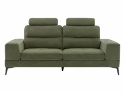 Vente-unique Sofá de 3 plazas de tela texturizada con respaldo reclinable UDALIO Verde Clearance